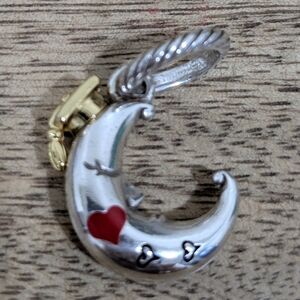 BRIGHTON Moon Charm Pendant with Red Heart Accent